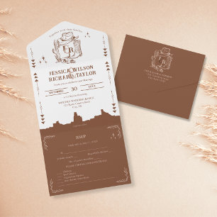 Rustieke Westerne woestijn cowboylaarzen schedel All In One Uitnodiging