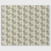 Rustieke Westerne woestijnlaarzen Naam Happy Birth Cadeaupapier (Vlak)