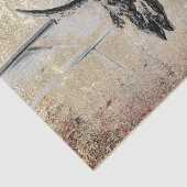 Rustieke Westerne zwarte stier schedel sepia textu Tissuepapier (Detail)