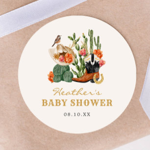 Rustieke Westerse Baby Shower Sticker
