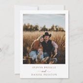 Rustieke Westerse Boho Pampas Gras Foto Bruiloft Kaart (Achterkant)