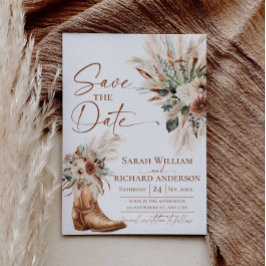 Rustieke Westerse Boho 'Save the Date'-kaart met f