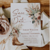 Rustieke Westerse Boho 'Save the Date'-kaart met f