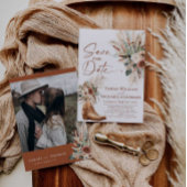 Rustieke Westerse Boho 'Save the Date'-kaart met f