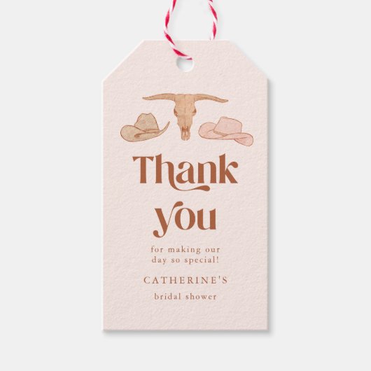 Rustieke Westerse Bruiloft Borrel  Cadeaulabel (Voorkant)