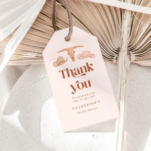 Rustieke Westerse Bruiloftfeest  Cadeaulabel