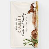 Rustieke Westerse Bruiloftfeest Welkomstbanner Spandoek (Verticaal)