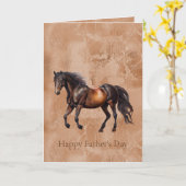 Rustieke Westerse Bruine Paard Kaart (Gele Bloem)