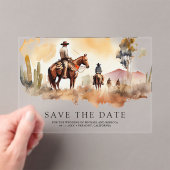 Rustieke Westerse Cowboy Bruiloft Save the Date Acryl Uitnodigingen (Insitu (Draagbaar))