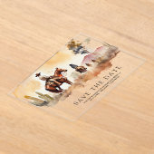 Rustieke Westerse Cowboy Bruiloft Save the Date Acryl Uitnodigingen (Laagn)