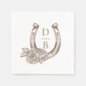 Rustieke Westerse Hoefijzer Custom Monogram Huweli Servet (Voorkant)