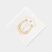 Rustieke Westerse Hoefijzer Liefde Monogram Bruilo Folie Servetten (Rechts)