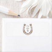 Rustieke Westerse Hoefijzer Monogram Sigarenbandje Etiket (Insitu)
