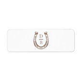 Rustieke Westerse Hoefijzer Monogram Sigarenbandje Etiket (Voorkant)
