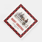 Rustieke Westerse Kerst Papier Servetten (Hoek)