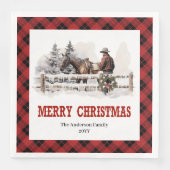 Rustieke Westerse Kerst Papier Servetten (Voorkant)