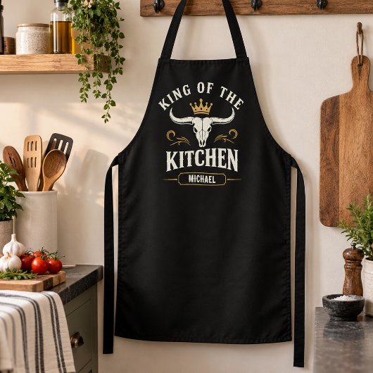 Rustieke Westerse Longhorn Schedel Aangepaste Naam Schort