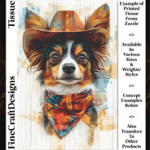 Rustieke Westerse Papillon Hond, Hoed DD9 Découpag
