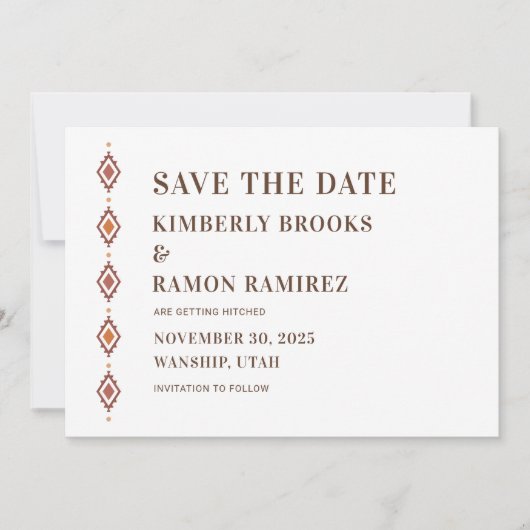 Rustieke Westerse Save The Date Kaart (Voorkant)