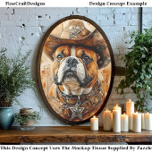 Rustieke Westerse Sheriff Bulldog, Hoed DD3 Decoup Tissuepapier