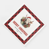 Rustieke Westerse Tartan Kerstfeest Servetten (Hoek)