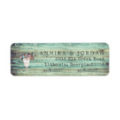 Rustieke Westerse Turquoise Houten Herten Schedel  Etiket (Voorkant)
