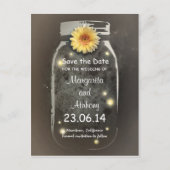 Rustieke Whimsical Mason Jar Save the Date Aankondigingskaart (Voorkant)