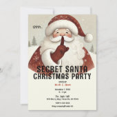 Rustieke Whimsical Secret Santa Kerstfeest Kaart (Voorkant)