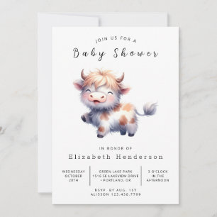 Rustieke Whimsy Stijlvolle Koe Baby shower Kaart