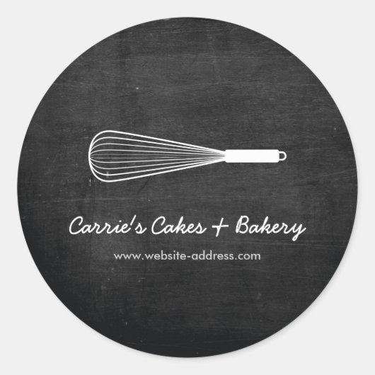 Rustieke Whisk Logo Bakkerij, Catering Stickers (Voorkant)
