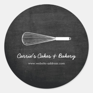 Rustieke Whisk Logo Bakkerij, Catering Stickers