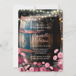Rustieke Whiskey Barrel Bachelorette Party Kaart