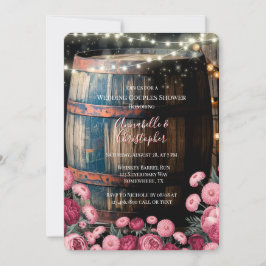 Rustieke Whiskey Barrel Wedding Couples Douche Kaart