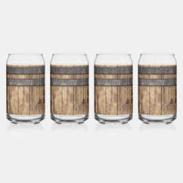 Rustieke Whiskey Keg gepersonaliseerd Blikvorm Glas