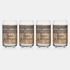 Rustieke Whiskey Keg gepersonaliseerd Blikvorm Glas