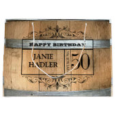 Rustieke Whiskey Vat 50ste Verjaardag Groot Cadeauzakje (Voorkant)