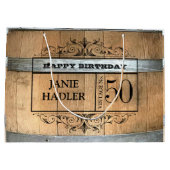Rustieke Whiskey Vat 50ste Verjaardag Groot Cadeauzakje (Achterkant)