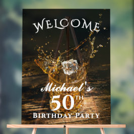 Rustieke Whiskey Verjaardagsfeest Welkom Acryl Tek Bord