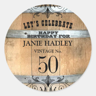 Rustieke Whisky Vat 50e Verjaardag Sticker