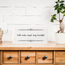 Rustieke White Wood Faith Quote met zwart Lijst