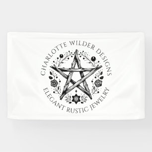 Rustieke Wicca heidense sieradenontwerper Spandoek