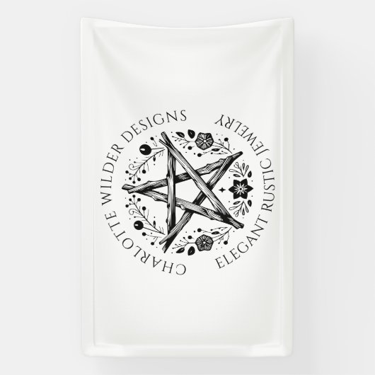 Rustieke Wicca heidense sieradenontwerper Spandoek (Verticaal)