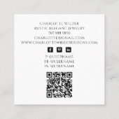 Rustieke Wiccan heidense sieraden ontwerper QR-cod Vierkante Visitekaartje (Achterkant)