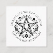 Rustieke Wiccan heidense sieraden ontwerper QR-cod Vierkante Visitekaartje (Voorkant)