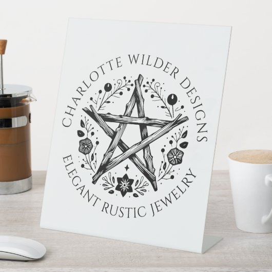 Rustieke Wiccan heidense sieraden ontwerper Reclamebord Met Voetstuk (Insitu)