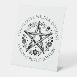 Rustieke Wiccan heidense sieraden ontwerper Reclamebord Met Voetstuk