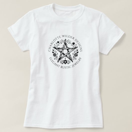 Rustieke Wiccan heidense sieraden T-shirt (Design voorkant)