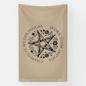 Rustieke Wiccan Pagan Natuur Sieraden Designer Spandoek (Verticaal)