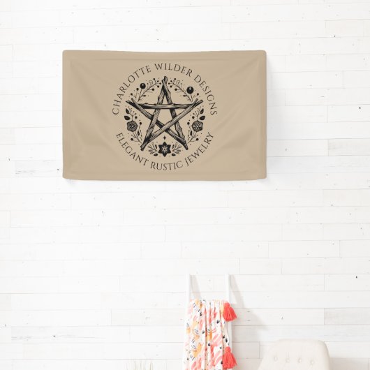 Rustieke Wiccan Pagan Natuur Sieraden Designer Spandoek (Insitu)