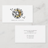 Rustieke Wiccan Pagan Pentacle Moon Calling Card Contactkaartje (Voorkant / Achterkant)